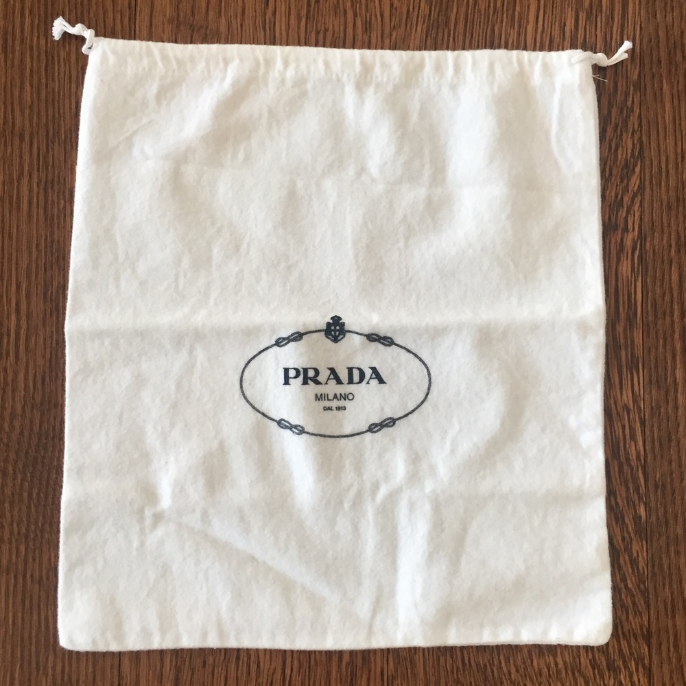 Prada Dust Bag. Soft white flannel. 14"x12 1/4"